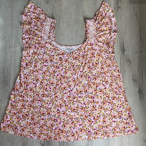 Torrid Super Soft Smocked Shoulder Flutter Sleeve Top - Picture 6 of 10